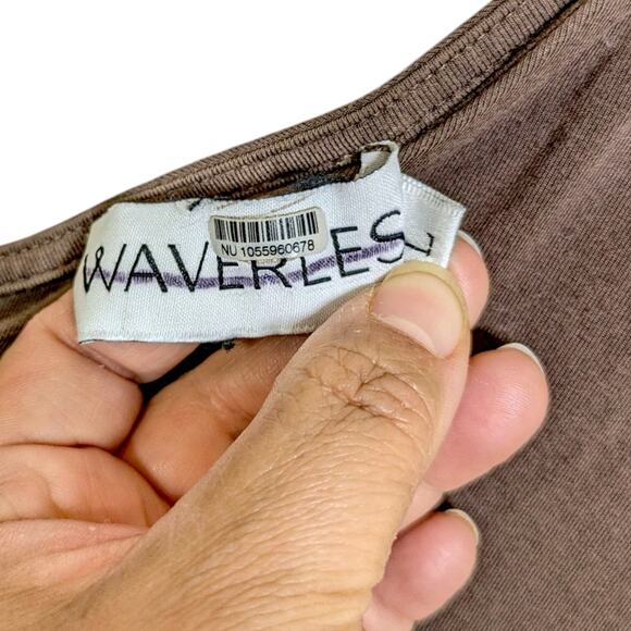 Waverles Maternity Anywhere Jumpsuit Large Wide Leg Pockets Brown - Picture 5 of 8